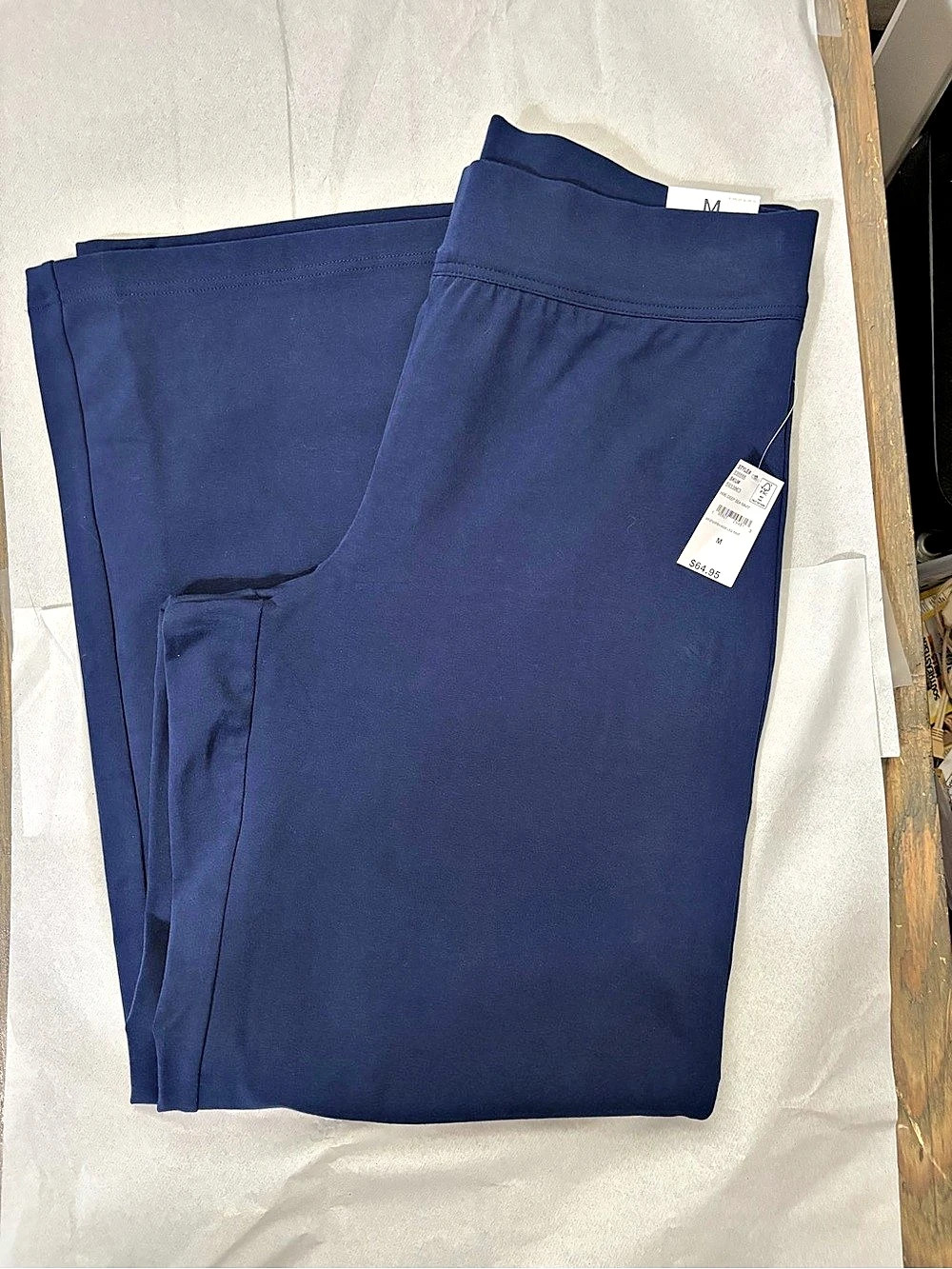 Lands' End Starfish High Rise Wide Leg Pants Blue Medium